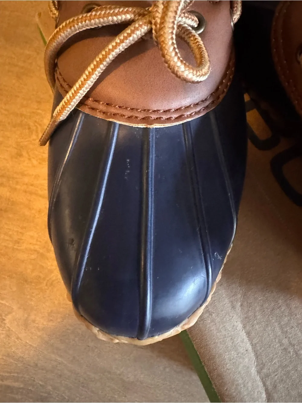 JBU Women’s Brown and Navy Duck-Style Slip-On Shoes Garden Shoes Rubber